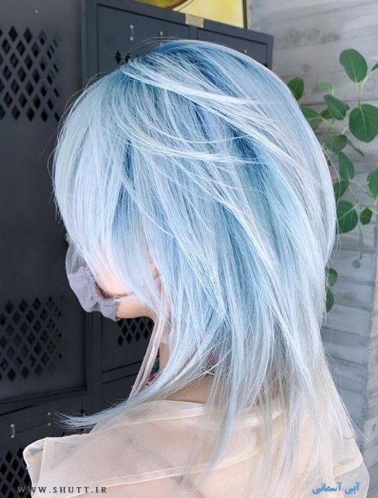 رنگ مو آبی آسمانی عکس