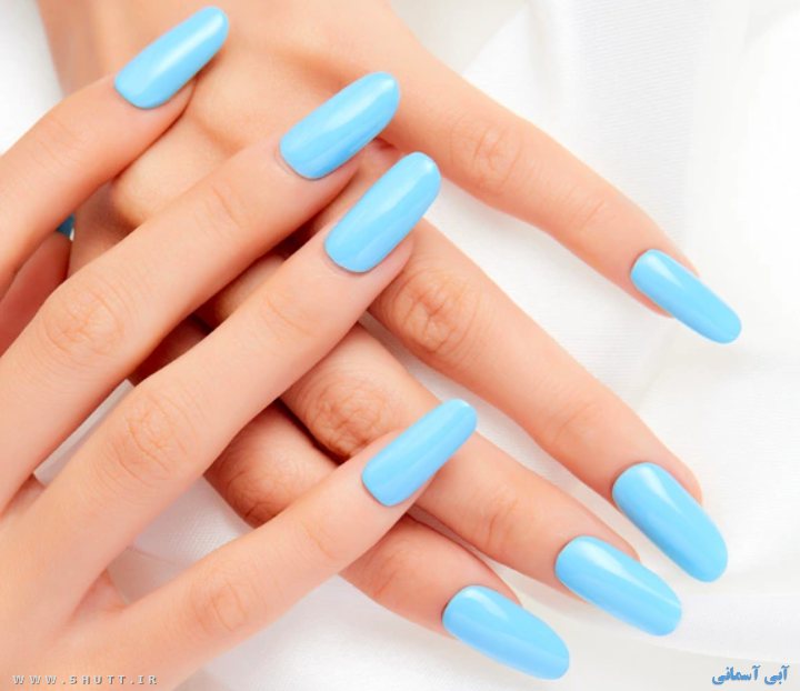 لاک ناخن آبی آسمانی