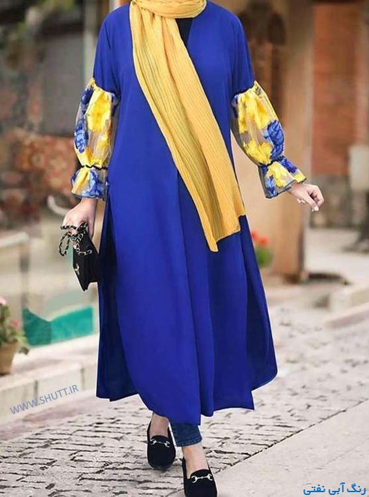 مکمل لباس آبی نفتی