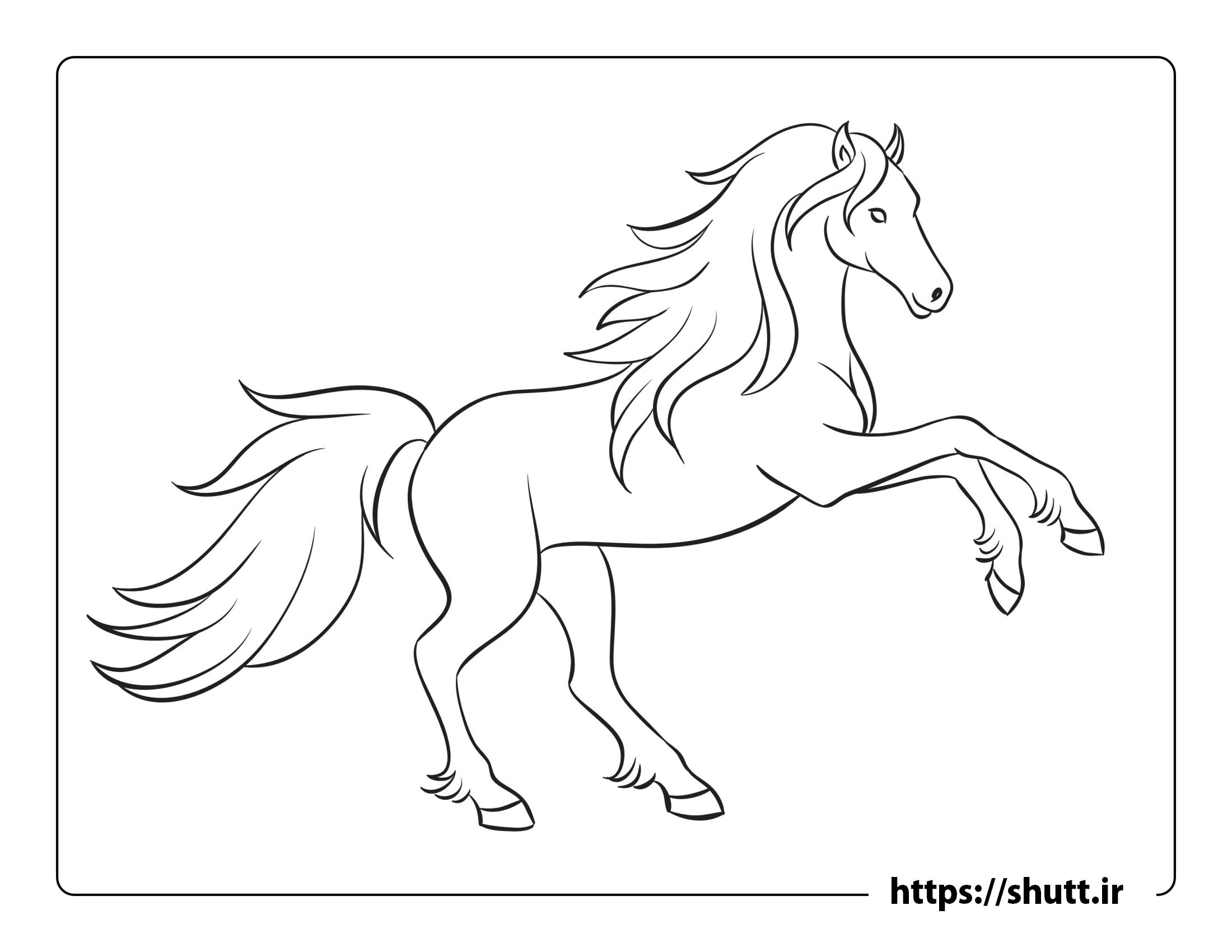رنگ آمیزی ساده اسب