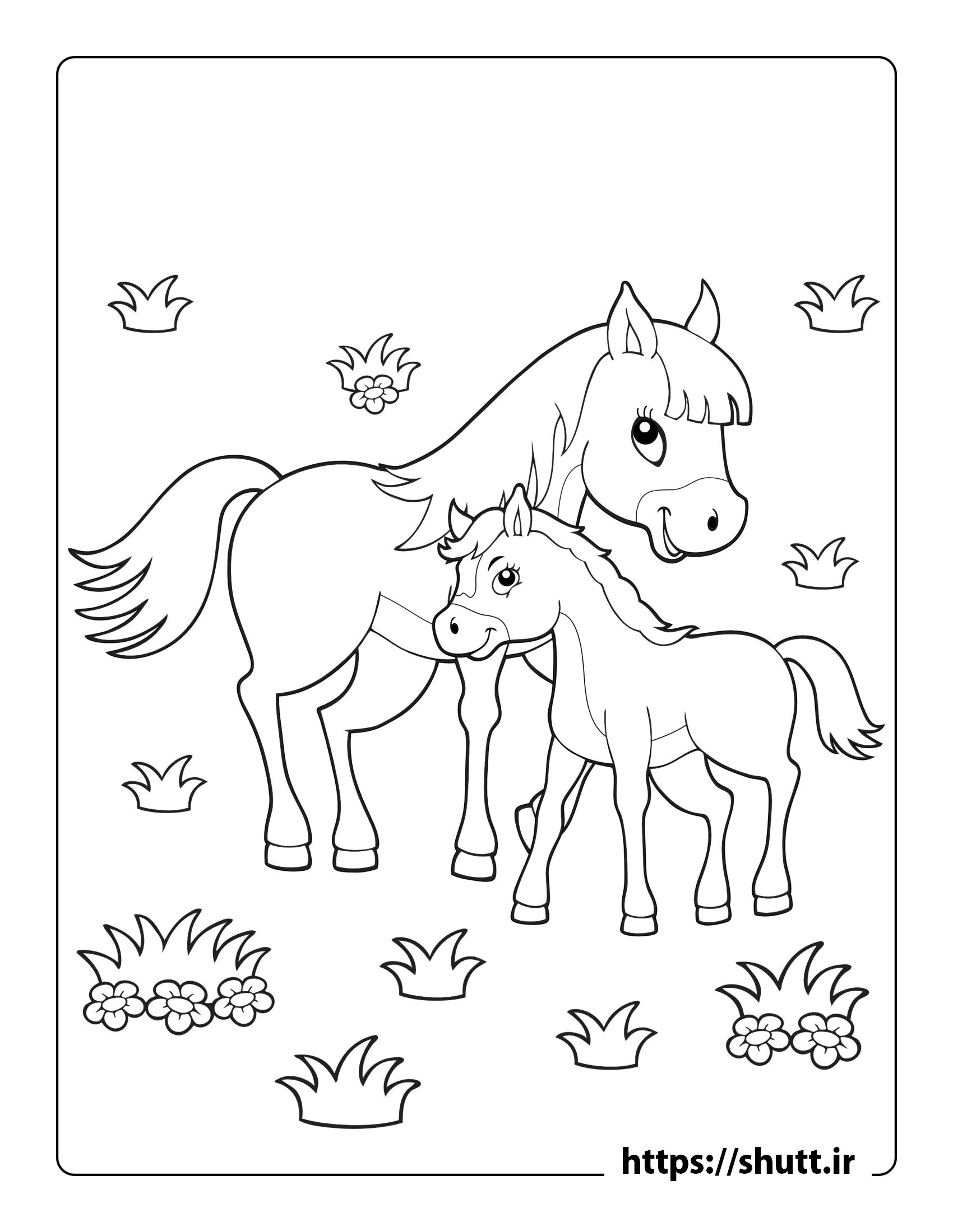 رنگ امیزی نقاشی اسب