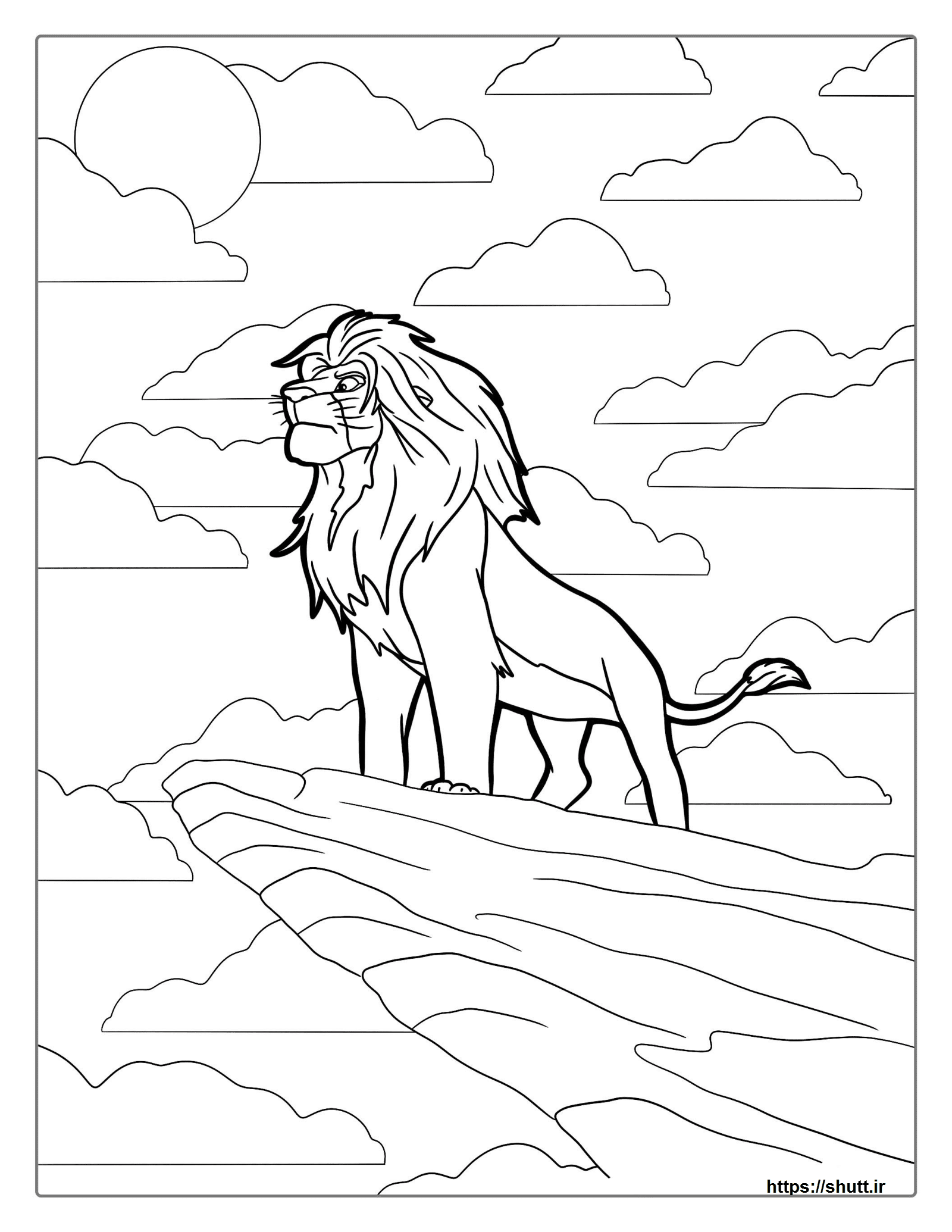 نقاشی شیر برای رنگ آمیزی