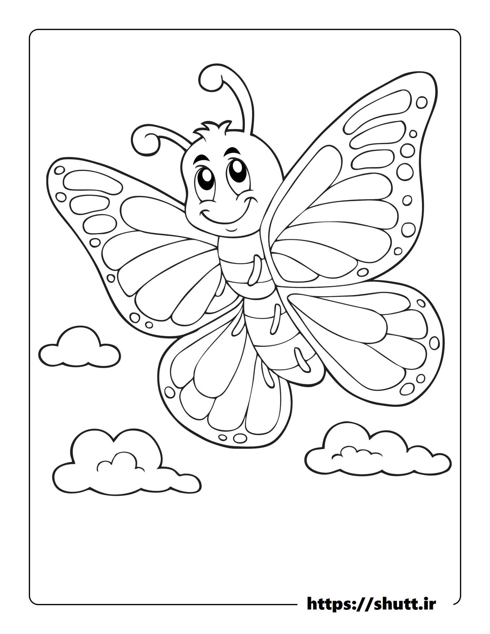 نقاشی پروانه برای رنگ آمیزی