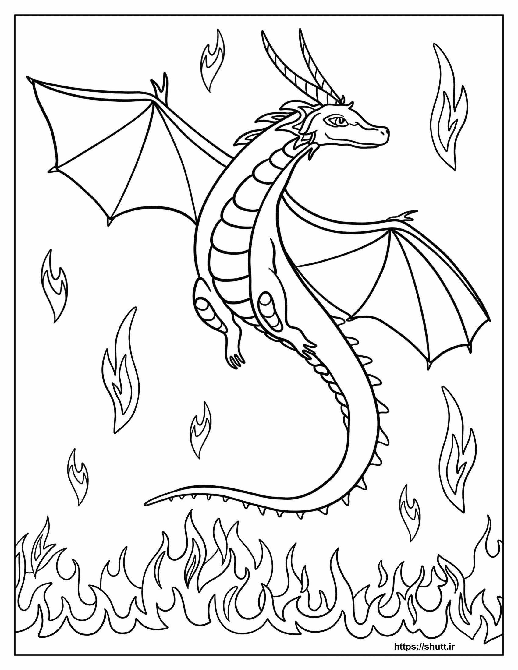 نقاشی اژدها برای رنگ آمیزی