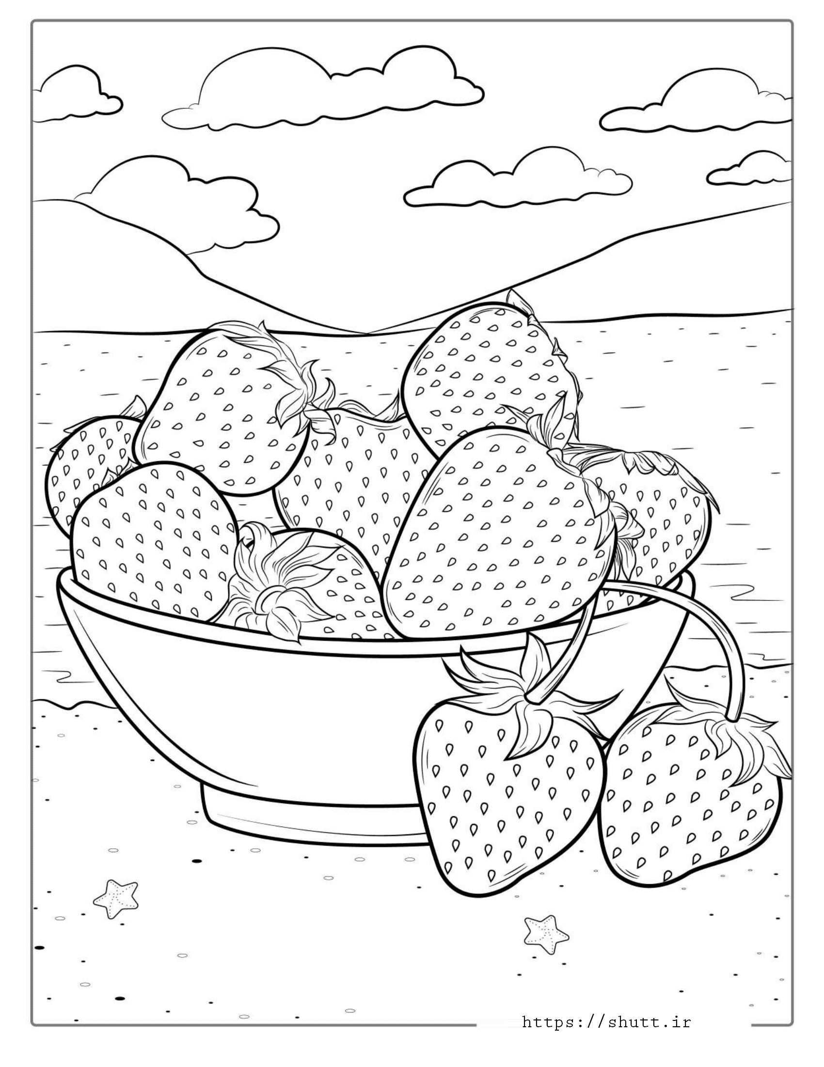 زنگ آمیزی میوه توت فرنگی